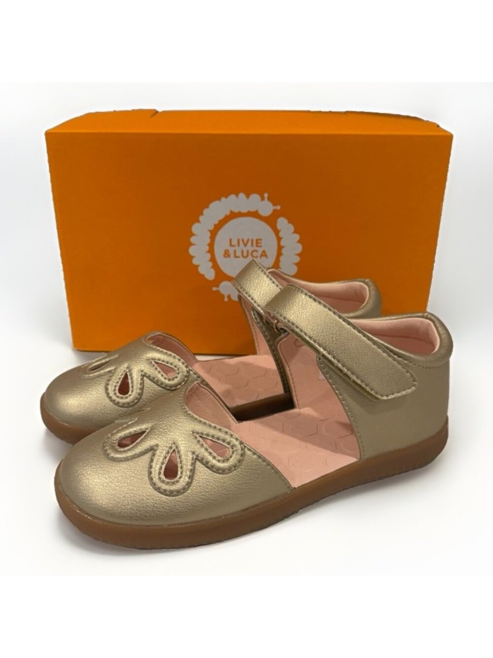 Livie & Luca Petal 2.0 Dew Drop Closed Toe Sandals 13 Metallic Napa Syn Leather